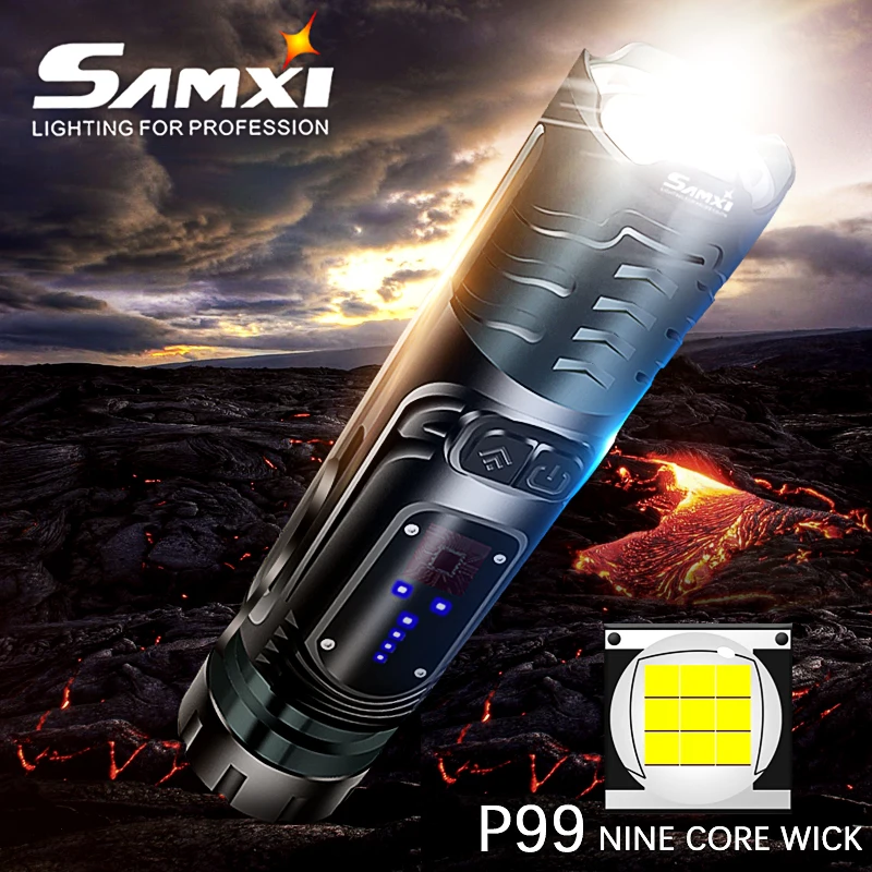 Tactical Flashlight High Power LED Flashlighting 3 Light Modes Lantern XHP99 Lamp Beads Camping Light Bike Lamp Powerful Torch
Tactical Flashlight High Power LED Flashlighting 3 Light Modes Lantern XHP99 Lamp Beads Camping Light Bike Lamp Powerful Torch