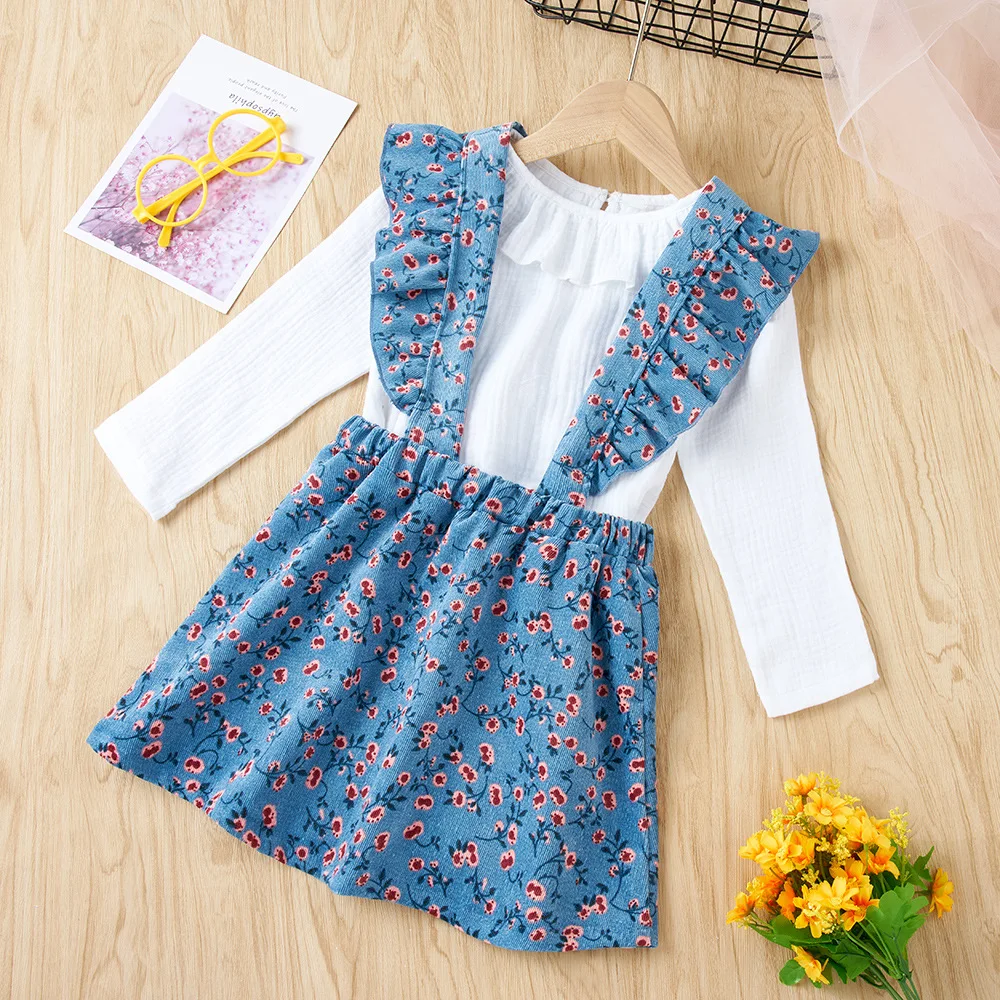 Fancy Baby Girls Clothing Set Toddler Kids 2022 New Spring Outfits Long Sleeve Shirt+Floral Strap Skirt Children Clothes 1-6Year
Fancy Baby Girls Clothing Set Toddler Kids 2022 New Spring Outfits Long Sleeve Shirt+Floral Strap Skirt Children Clothes 1-6Year