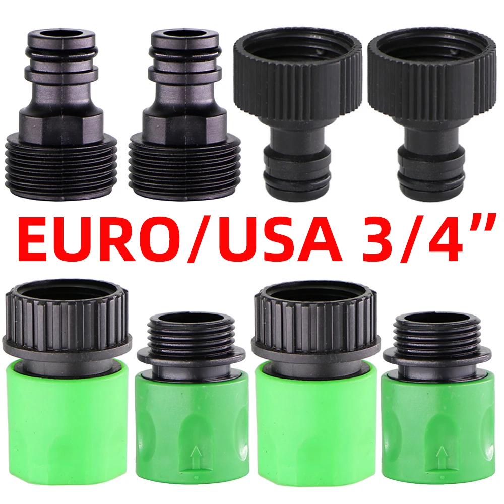 

Quick Connector Nipple EURO USA 3/4 Inch Male Threaded Hose Pipe Adapter for Garden Tubing Drip Irrigation Watering System