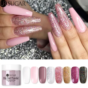 

UR SUGAR 30ml Dipping Nail Powder Laser Glitter Dip Pigment Powder Gradient French Nails Natural Dry Without Lamp Cure Base Top