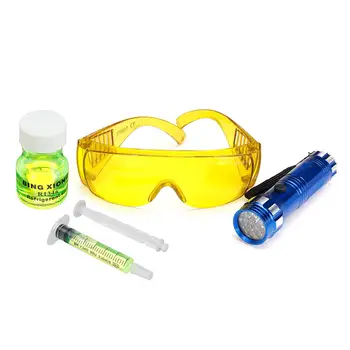 Car Air Conditioning A/C System Leak Test Detector Leakage Detecting Tool Kit 28 LED UV Flashlight UV Dye Fluorescent Glasses
Car Air Conditioning A/C System Leak Test Detector Leakage Detecting Tool Kit 28 LED UV Flashlight UV Dye Fluorescent Glasses