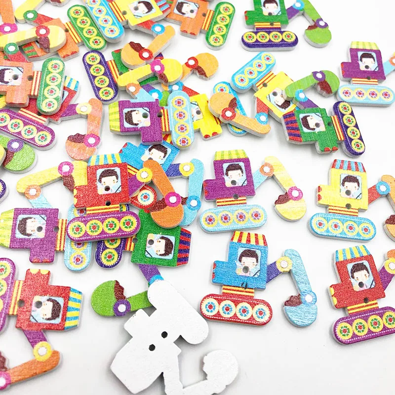 25/50pcs Large Wood Buttons Mixed Pattern Cartoons Sewing Button Scrapbooking Embellishments Crafts Decorative Boutons WB673 | Дом и сад