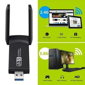 1200M Mini USB Wireless WiFi Receiver Card Adapter for Desktop PC USB 3.0 Dual Antenna GK99
1200M Mini USB Wireless WiFi Receiver Card Adapter for Desktop PC USB 3.0 Dual Antenna GK99