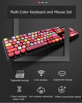 2.4G Wireless Keyboard Mouse Kit Cute Steampunk 2.4G Wireless Mouse 1600DPI Position Retro Colorful 104 Round Keys Keyboard
2.4G Wireless Keyboard Mouse Kit Cute Steampunk 2.4G Wireless Mouse 1600DPI Position Retro Colorful 104 Round Keys Keyboard