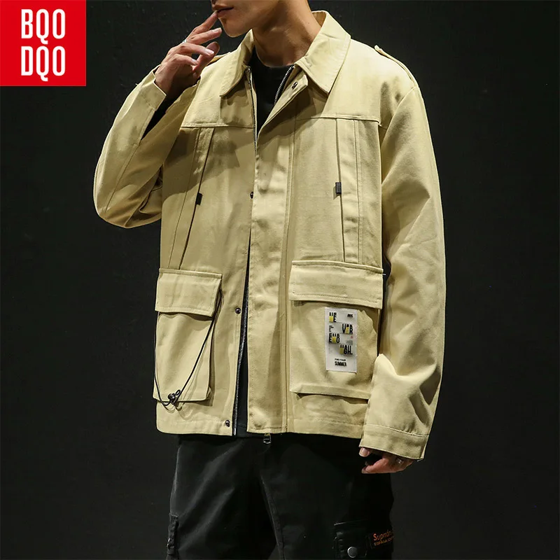 BQODQO Khaki Cotton Windproof Turn-down Collar Jacket Men Pocket Fashion Autumn Streetwear Loose Jackets Japanese Casual Coats
BQODQO Khaki Cotton Windproof Turn-down Collar Jacket Men Pocket Fashion Autumn Streetwear Loose Jackets Japanese Casual Coats