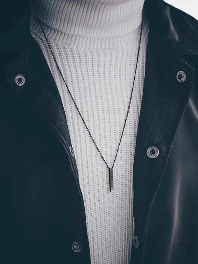 Men Jewelry Necklace Cuban-Chain Gift Classic Stainless-Steel Hot Fashion Rectangle Men Jewelry Necklace Cuban-Chain Gift Classic Stainless-Steel Hot Fashion Rectangle