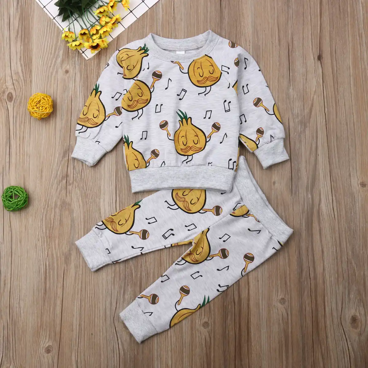2pcs toddler baby girls boys autumn clothes set cartoon long