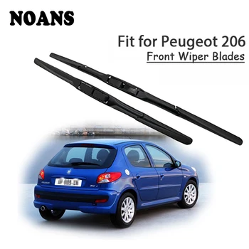NOANS Wiper Blade For Peugeot 206 2001 2002 2003 2004 2005 2006 Front Windshield Auto Car Cleaning Strips Accessories