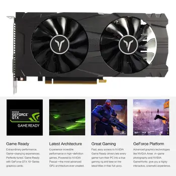 Yeston GTX1050TI-4G D5 GE Graphic Card 1291-1392MHz 4G/128bit/GDDR5 Gaming Graphics Card with DVI-D + HDMI + DP
Yeston GTX1050TI-4G D5 GE Graphic Card 1291-1392MHz 4G/128bit/GDDR5 Gaming Graphics Card with DVI-D + HDMI + DP