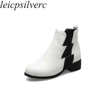 Women Boots Autumn Winter Med Heel Round Toe Ankle Mixed-colors Pu 2019 New Sexy Fashion Boots Black White Gray Plush Size 34-43 
Women Boots Autumn Winter Med Heel Round Toe Ankle Mixed-colors Pu 2019 New Sexy Fashion Boots Black White Gray Plush Size 34-43