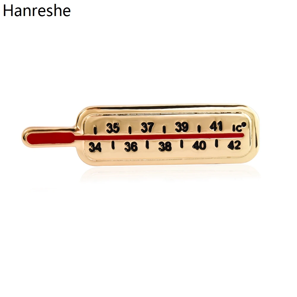 Hanreshe эмаль термометр медицинские булавки брошь Золотой Металл шляпа из эмали