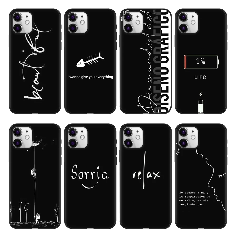 Fashion cartoon simple text Capa For iphone 11 Pro Max case TPU soft black silicone For iphone 6 6s 7 8 plus X S Max XR coque
Fashion cartoon simple text Capa For iphone 11 Pro Max case TPU soft black silicone For iphone 6 6s 7 8 plus X S Max XR coque