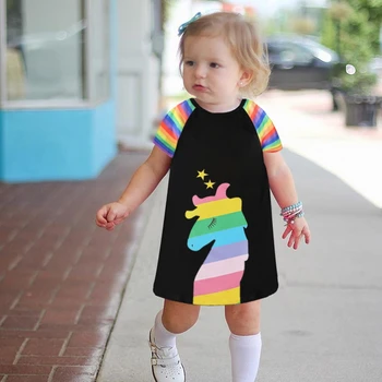 2020 Toddler Kids Baby Girls Short Sleeve Striped Rainbow Animal Unicorn Print Children Dress Casual Princess Dress for Girl
2020 Toddler Kids Baby Girls Short Sleeve Striped Rainbow Animal Unicorn Print Children Dress Casual Princess Dress for Girl
