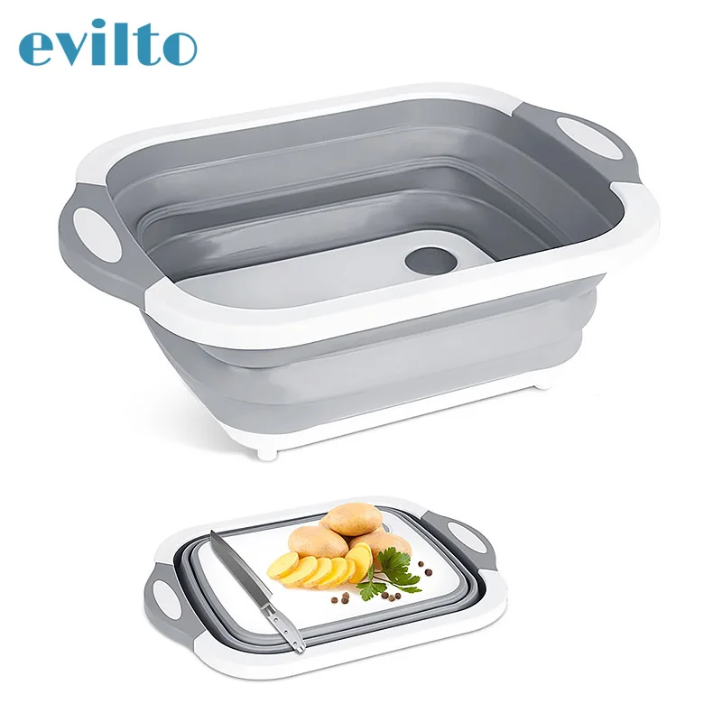 Folding Chopping Board Home Storage Basket Collapsible Dish Tub with Drain Cuting Board Colander Kitchen Tool Vegetable Washing
Folding Chopping Board Home Storage Basket Collapsible Dish Tub with Drain Cuting Board Colander Kitchen Tool Vegetable Washing