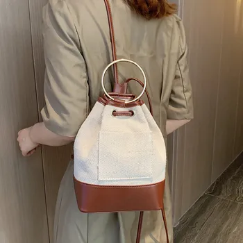 Splice Canvas Women Backpack Iron ring female handbag Drawstring Bucket shoulder bag Daypack mochila Rucksack Travel Bag Black
Splice Canvas Women Backpack Iron ring female handbag Drawstring Bucket shoulder bag Daypack mochila Rucksack Travel Bag Black