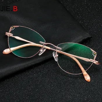 JIE.B high quality super light net red cat eye pure titanium prescription glasses diamond ladies rimless optical frame goggles
JIE.B high quality super light net red cat eye pure titanium prescription glasses diamond ladies rimless optical frame goggles