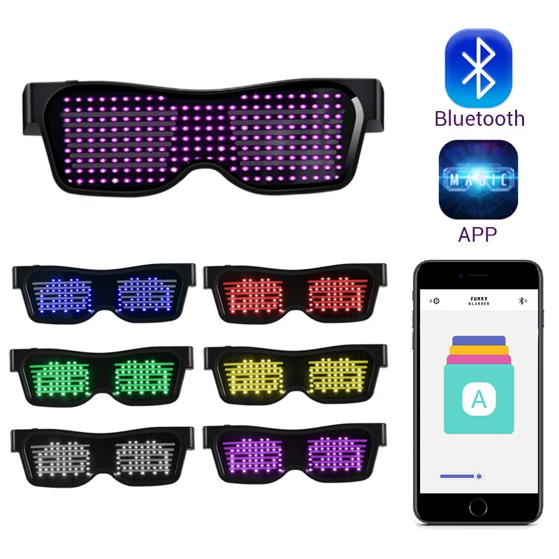 Halloween Led Party Magic Glasses Bluetooth 5.0 APP Control Shield Luminous Glasses USB Charge DIY App Control Quick Flash gift
Halloween Led Party Magic Glasses Bluetooth 5.0 APP Control Shield Luminous Glasses USB Charge DIY App Control Quick Flash gift