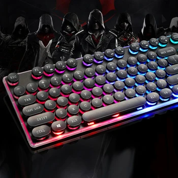 Gaming keyboard 104keys Imitation Mechanical keyboard English Layout keypads Backlit Metal Panel Wired Game Keyboard Computer PC
Gaming keyboard 104keys Imitation Mechanical keyboard English Layout keypads Backlit Metal Panel Wired Game Keyboard Computer PC