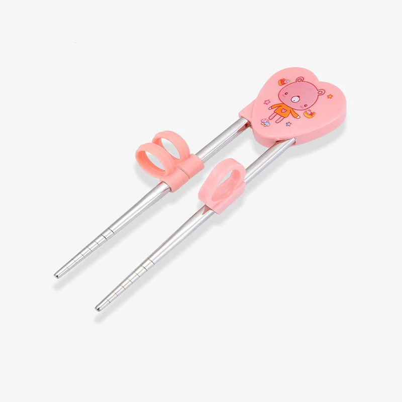 

1 пара, детские палочки дозирующая детская ложка для посуда Портативный начинающих палочки дозирующая детская ложка для пластиковые учебные палочки, подарок ко дню рождения