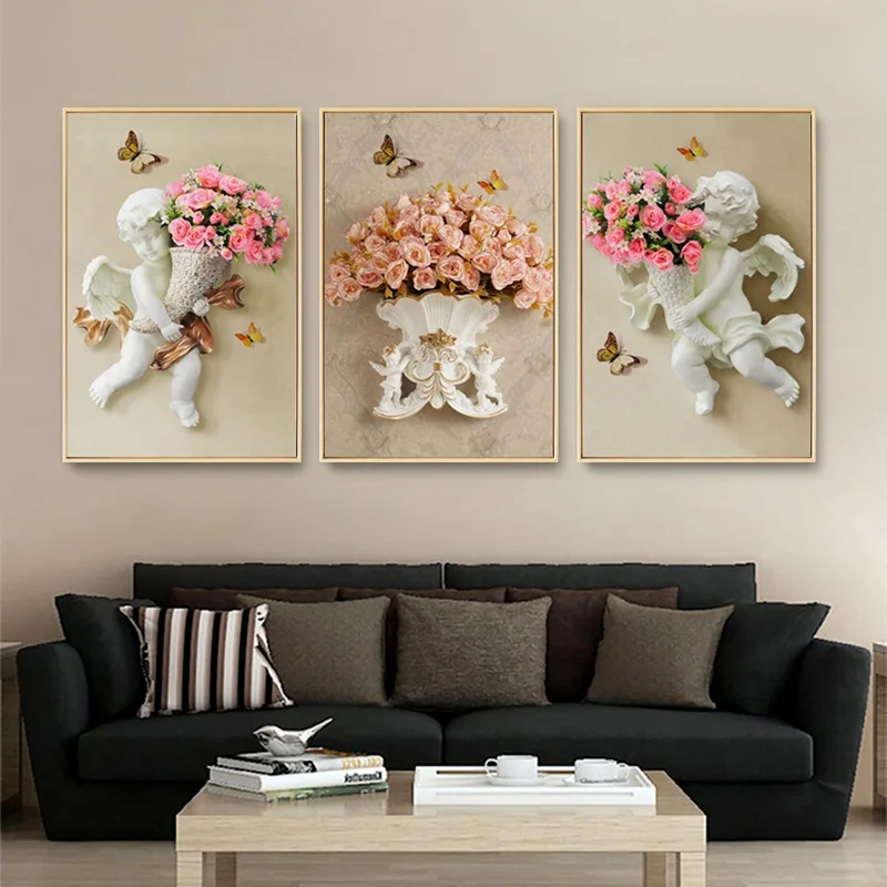 Modern Nordic Pink Roses And Angel With Wings Canvas Wall Art Poster Flower Print Painting For Living Room Bedroom Decoration
Modern Nordic Pink Roses And Angel With Wings Canvas Wall Art Poster Flower Print Painting For Living Room Bedroom Decoration