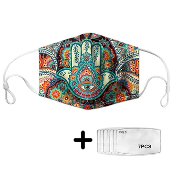 Classic Hand Of Fatima Pattern Adult Face Mouth Mask And 7Pcs PM2.5 Filter Women Reusable Comfortable Anti Haze Masks For Kids
Classic Hand Of Fatima Pattern Adult Face Mouth Mask And 7Pcs PM2.5 Filter Women Reusable Comfortable Anti Haze Masks For Kids