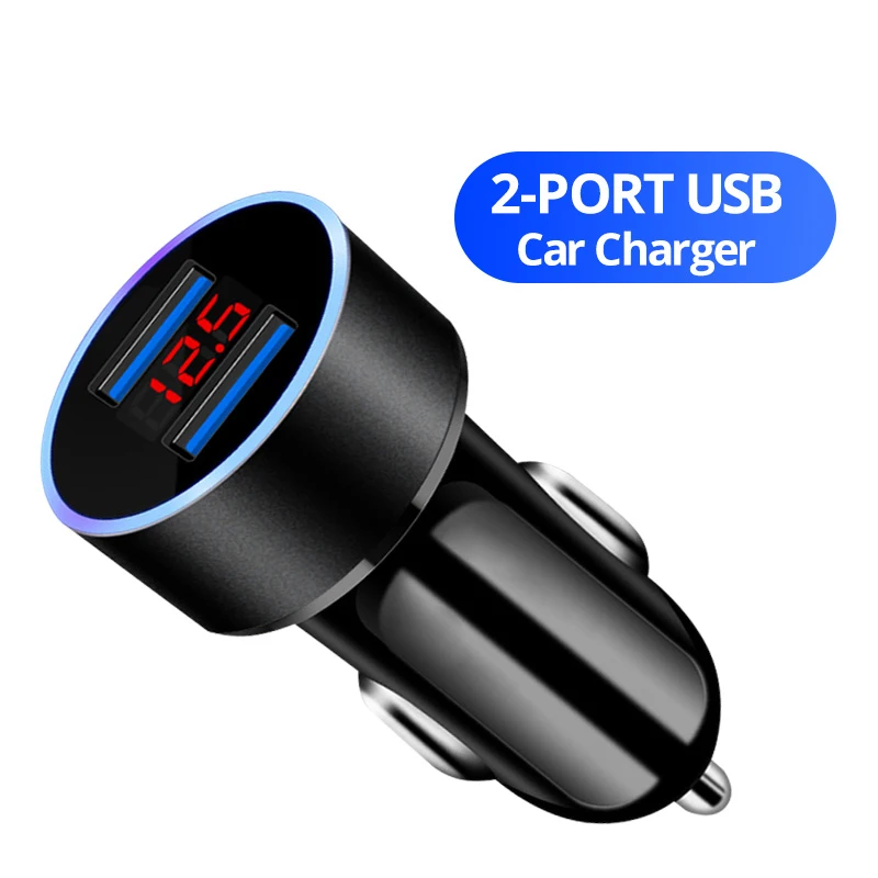 Автомобильное зарядное устройство с двумя USB-портами 3 1 А светодиодный дисплей