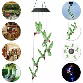Solar LED Birds Wind Chimes Energy Efficient Solar Colorful Wind Chimes for Home Decoration PR Sale 
Solar LED Birds Wind Chimes Energy Efficient Solar Colorful Wind Chimes for Home Decoration PR Sale