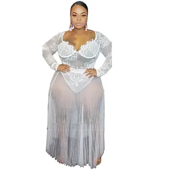 Plus Size 2020 New Spring And Summer V-neck Fashion Woman Plus Size Mesh Perspective Sexy Two-piece Dress Set Long Beach Dress
Plus Size 2020 New Spring And Summer V-neck Fashion Woman Plus Size Mesh Perspective Sexy Two-piece Dress Set Long Beach Dress