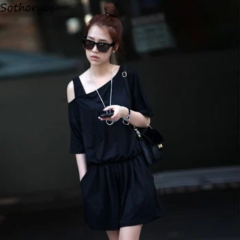 Playsuits Women Designer Solid Color Simple All-match Summer Playsuit Womens Korean Style Leisure Trendy Harajuku Streetwear
Playsuits Women Designer Solid Color Simple All-match Summer Playsuit Womens Korean Style Leisure Trendy Harajuku Streetwear