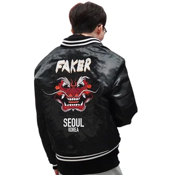 

2019 Faker Jacket Lol World Championship Embroidery Type Demon King Champion'S Coat S9 Faker Skt T1 Skt Jersey Sk Telecom T1