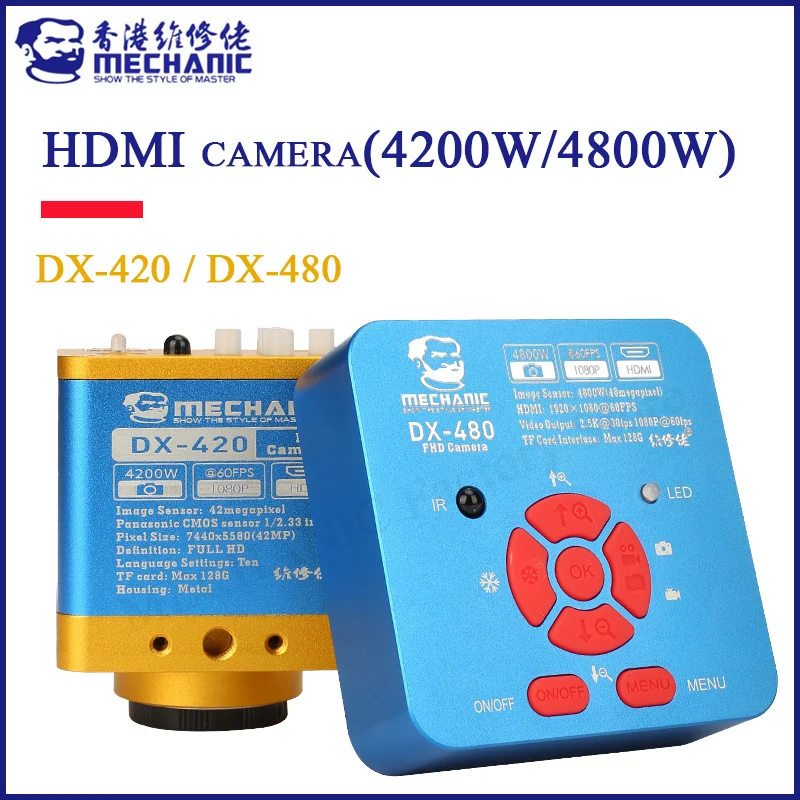 

MECHANIC DX-420 4200W Pixels DX-480 4800W Pixels USB HD Industrial Camera Trinocular Microscope Camera for Phone CPU PCB Repair
