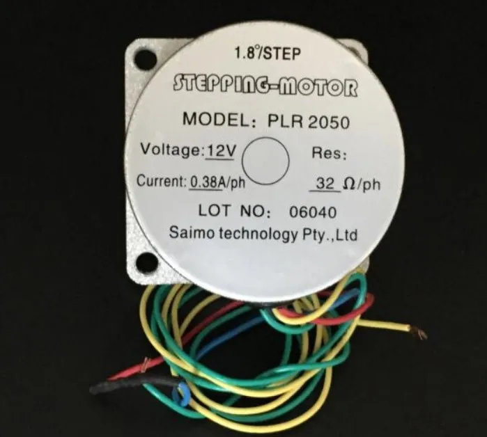 

1.8/STEP STEPPING-MOTOR MODEL:PLR2050 Voltage:12V 0.38A/PH saimo technology Pty.,Ltd