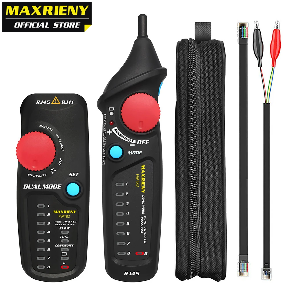 MAXRIENY FWT82 Dual Mode Network Cable Tracker Wire Toner RJ45 RJ11 Ethernet LAN Tracer Analyzer Detector Line Finder
MAXRIENY FWT82 Dual Mode Network Cable Tracker Wire Toner RJ45 RJ11 Ethernet LAN Tracer Analyzer Detector Line Finder