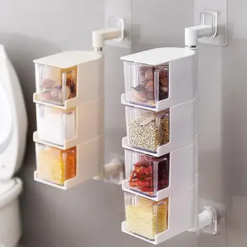 Multi-Storey Kitchen Tool Spice Rack Convenient Creative Seasoning Storage Box Condiment Jars Rotating Multi-Function Salt
Multi-Storey Kitchen Tool Spice Rack Convenient Creative Seasoning Storage Box Condiment Jars Rotating Multi-Function Salt