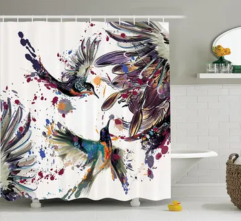Hummingbirds Shower Curtain Set Lily Flowers Splashes Decor Color Birds In Style Painting Watercolor Bath And
Hummingbirds Shower Curtain Set Lily Flowers Splashes Decor Color Birds In Style Painting Watercolor Bath And