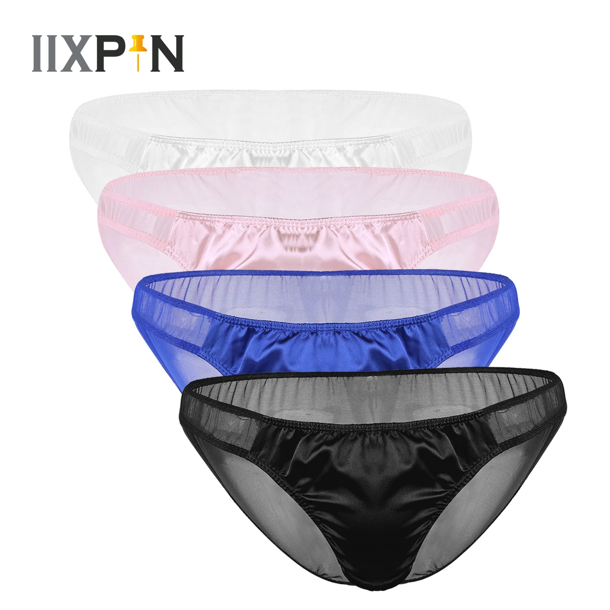 Mens Sexy Sissy Panties Shiny Soft Mesh Satin Low Rise Stretchy Gay