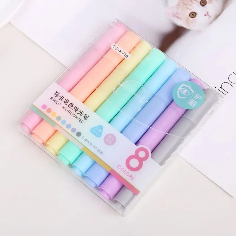 8pcs/set Creative Fluorescent Pen Highlighter Pencil Candy Color Drawing Marker Pen Office Stationery
8pcs/set Creative Fluorescent Pen Highlighter Pencil Candy Color Drawing Marker Pen Office Stationery