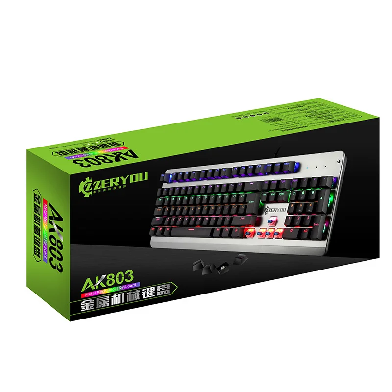 ZALL Excellent AK803 Double Color Keyclick Mechanical Keyboard Metal Cable Waterproof Shining Suspension Lol Gaming Keyboard
ZALL Excellent AK803 Double Color Keyclick Mechanical Keyboard Metal Cable Waterproof Shining Suspension Lol Gaming Keyboard