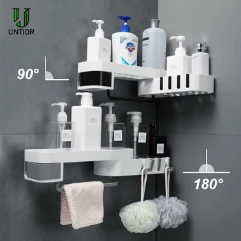 UNTIOR Creative 90 Degree Rotation Bathroom Shelf Home Kitchen Free Punching Storage Rack Wall Mounted Bathroom Accessories Set
UNTIOR Creative 90 Degree Rotation Bathroom Shelf Home Kitchen Free Punching Storage Rack Wall Mounted Bathroom Accessories Set