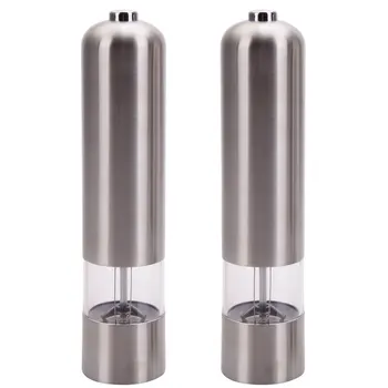 2pcs Stainless Steel Electric Automatic Pepper Mills Salt Grinder Silver Automatic Stainless Steel Electric Pepper Grinder Dome
2pcs Stainless Steel Electric Automatic Pepper Mills Salt Grinder Silver Automatic Stainless Steel Electric Pepper Grinder Dome