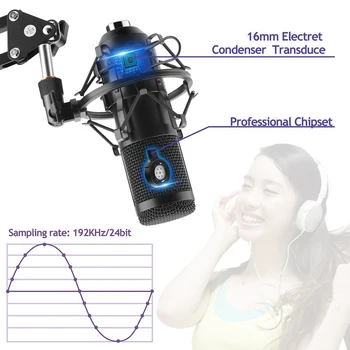 USB 192kHZ/24bit Microphone Kit Professional Studio Broadcasting MIC with Stand Plug&Play For Skype Gaming Chatting Speech
USB 192kHZ/24bit Microphone Kit Professional Studio Broadcasting MIC with Stand Plug&Play For Skype Gaming Chatting Speech