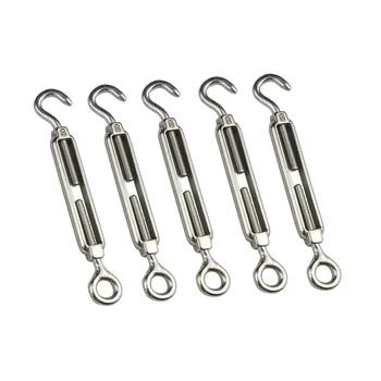 5PCS 304 Stainless Steel Open Body Hook And Eye Turnbuckle M4 To M10 Threaded Rod Wire Rope Chain Turnbuckles Rigging Hardware
5PCS 304 Stainless Steel Open Body Hook And Eye Turnbuckle M4 To M10 Threaded Rod Wire Rope Chain Turnbuckles Rigging Hardware