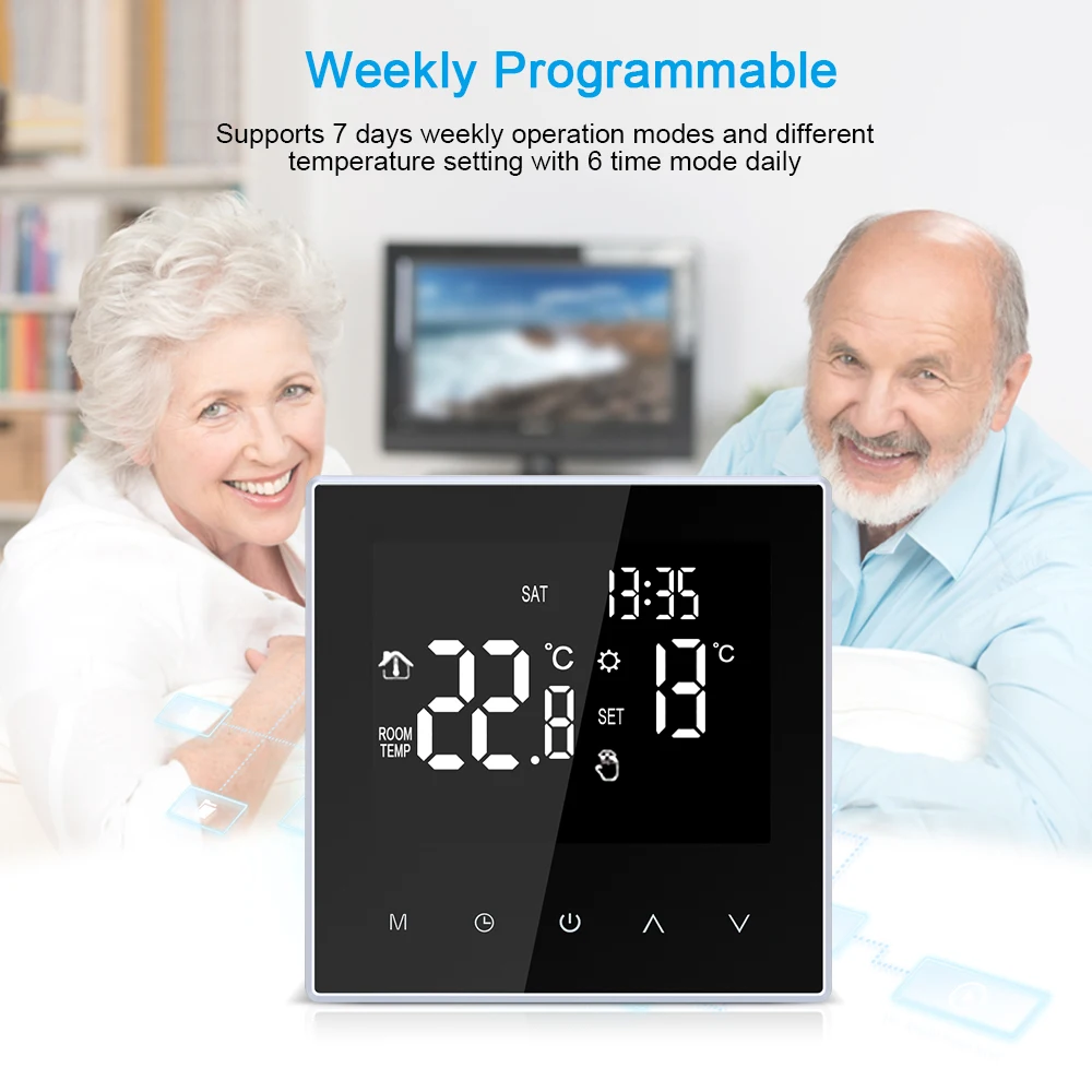 Hot Digital Temperature Controller Thermostat Smart Weekly Circulation Programmable Electric Underfloor Heating Large LCD Screen
Hot Digital Temperature Controller Thermostat Smart Weekly Circulation Programmable Electric Underfloor Heating Large LCD Screen