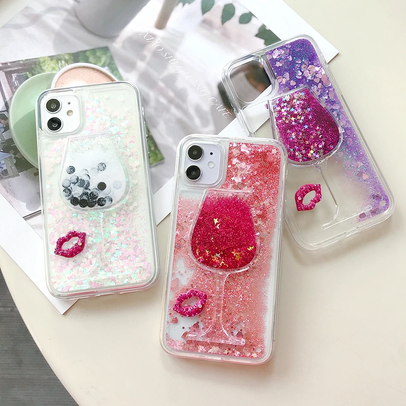 glitter water phone cover
