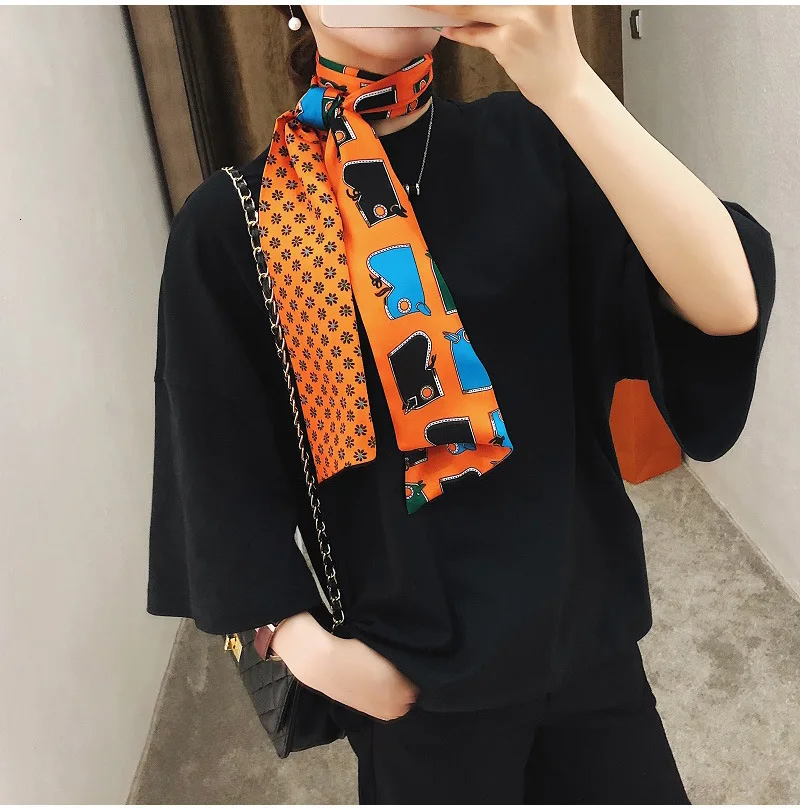 

scarf fot cloth horse New Design Luxury Brand Headstall Double-deck Twill Scarf Ladies Head Silk Wraps Women Scarf Handkerchief