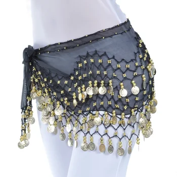 Lady Women Belly Dance Hip Scarf Accessories 3 Row Belt Skirt With Gold bellydance Tone Coins Waist Chain Wrap Adult Dance Wear 
Lady Women Belly Dance Hip Scarf Accessories 3 Row Belt Skirt With Gold bellydance Tone Coins Waist Chain Wrap Adult Dance Wear