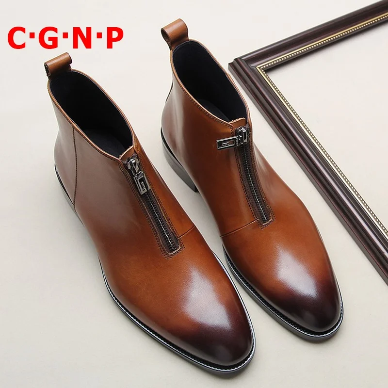 C·G·N·P Italy Style Imported Genuine Leather Men Dress Shoes High Quality Round Toe Autumn Winter Mens Boots Motorcycle Boots
C·G·N·P Italy Style Imported Genuine Leather Men Dress Shoes High Quality Round Toe Autumn Winter Mens Boots Motorcycle Boots
