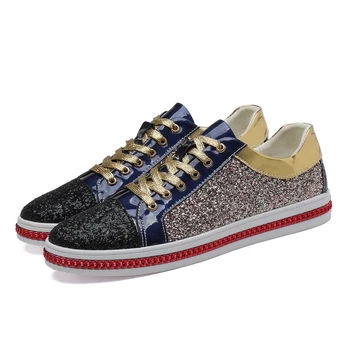 Fashion Golden Glitter Footwear Mens Casual Shoes for Bar Club Flats Mirror Shoes Man Walking Driving Bling Party Dance Shoes 46
Fashion Golden Glitter Footwear Mens Casual Shoes for Bar Club Flats Mirror Shoes Man Walking Driving Bling Party Dance Shoes 46