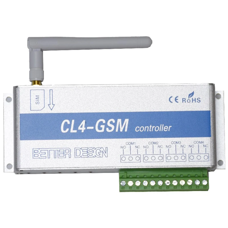 TOP 4 Channel Relay CL4-GSM SMS GSM APP Wireless Controller GSM Receiver and Switch Gate/Door Opener Operator for Home Alarm Sec
TOP 4 Channel Relay CL4-GSM SMS GSM APP Wireless Controller GSM Receiver and Switch Gate/Door Opener Operator for Home Alarm Sec