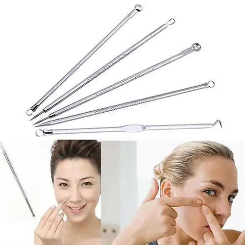5Pcs/Set Comedoes Blemish Blackhead Acne Needles Extractors Pimple Removers Clean with cotton & alcohol before and after use.
5Pcs/Set Comedoes Blemish Blackhead Acne Needles Extractors Pimple Removers Clean with cotton & alcohol before and after use.